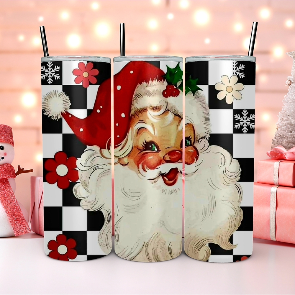 Vintage Santa 20oz Stainless Steel Tumbler